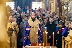 Новогодний молебен в Троицком кафедральном соборе города Подольска