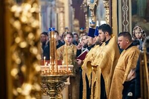 Новогодний молебен в Троицком кафедральном соборе города Подольска